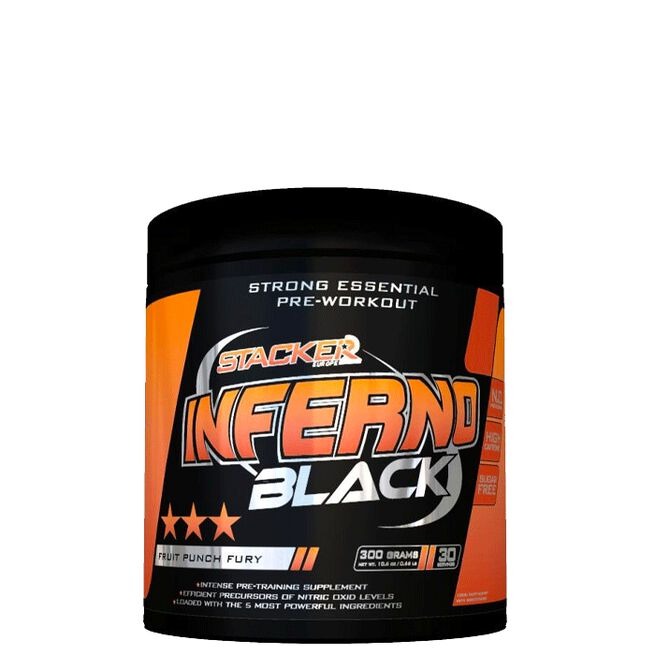 Inferno Black, 300 g Fruit Punch Fury i gruppen Kosttillskott / PWO / Prestationshöjande / PWO med Koffein hos Golden Athlete (111728)