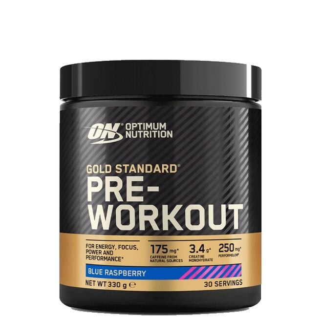 Gold Standard PWO 330g, Blue Raspberry i gruppen Kosttillskott / PWO - Prestationshöjande / PWO med koffein hos Golden Athlete (111991)