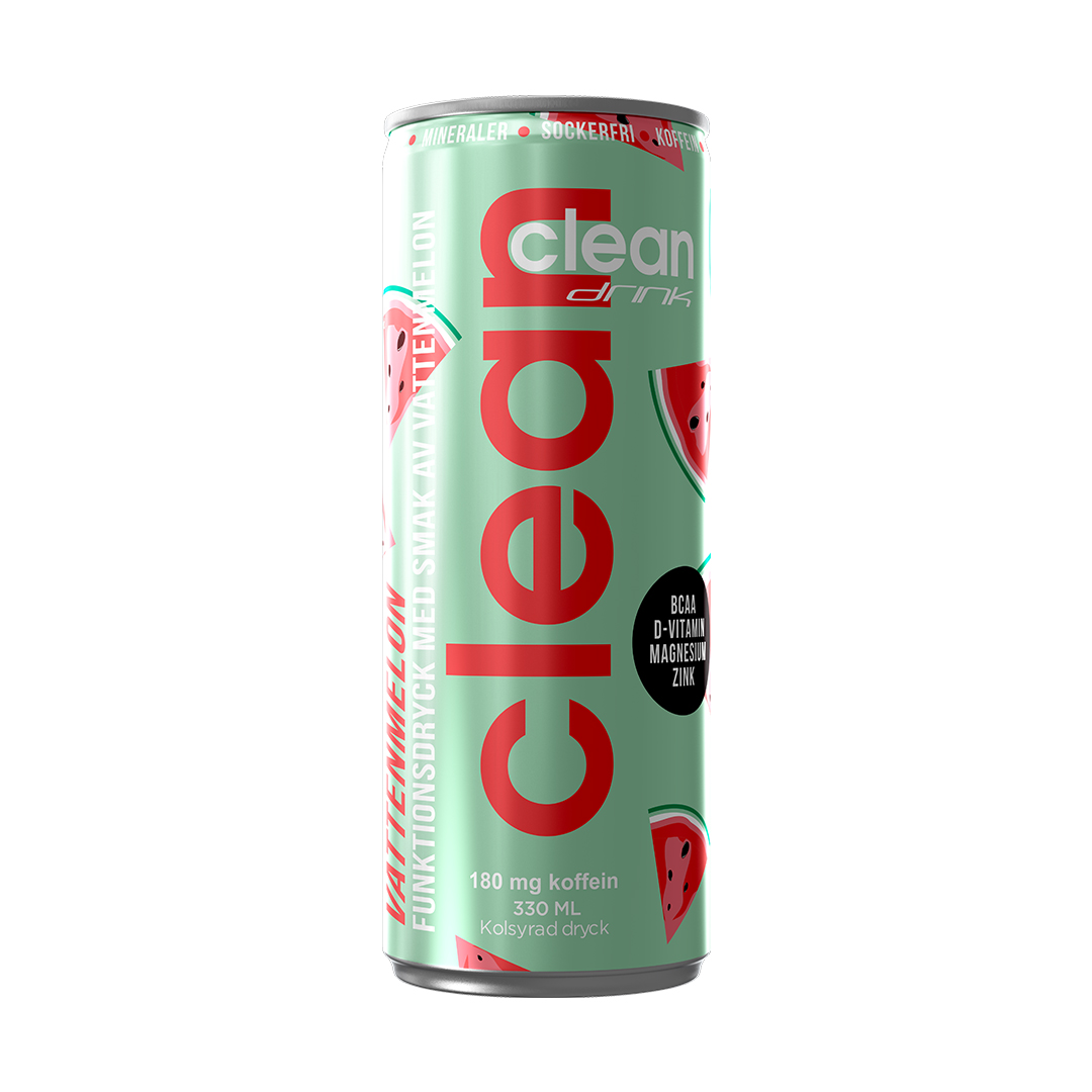 Clean Drink, 330 ml, Vattenmelon i gruppen Kosttillskott / Drycker / Energidryck hos Golden Athlete (112070)