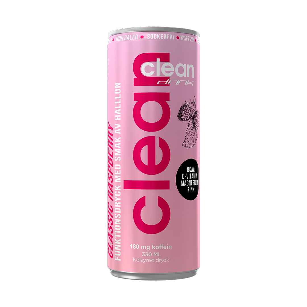 Clean Drink, 330 ml, Classic Raspberry i gruppen Kosttillskott / Drycker / Energidryck hos Golden Athlete (112145)