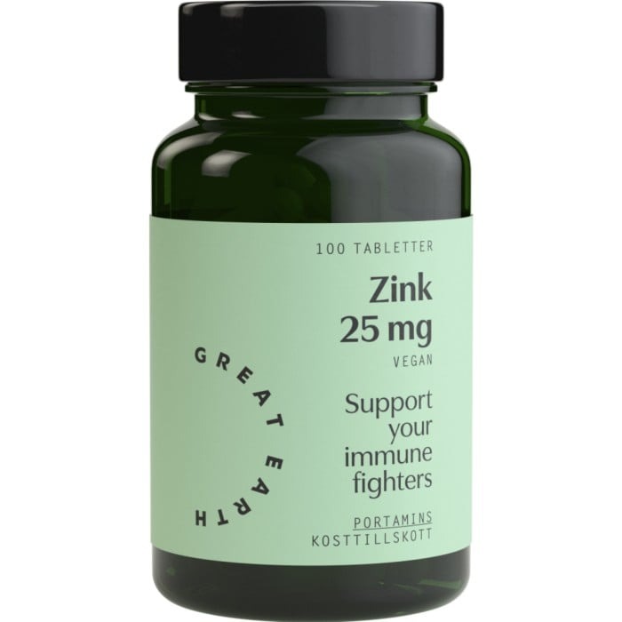 Super Zink, 25mg, 100 tabletter i gruppen Kosttillskott / Vitaminer & Mineraler / Mineraler / Antioxidanter hos Golden Athlete (112181)