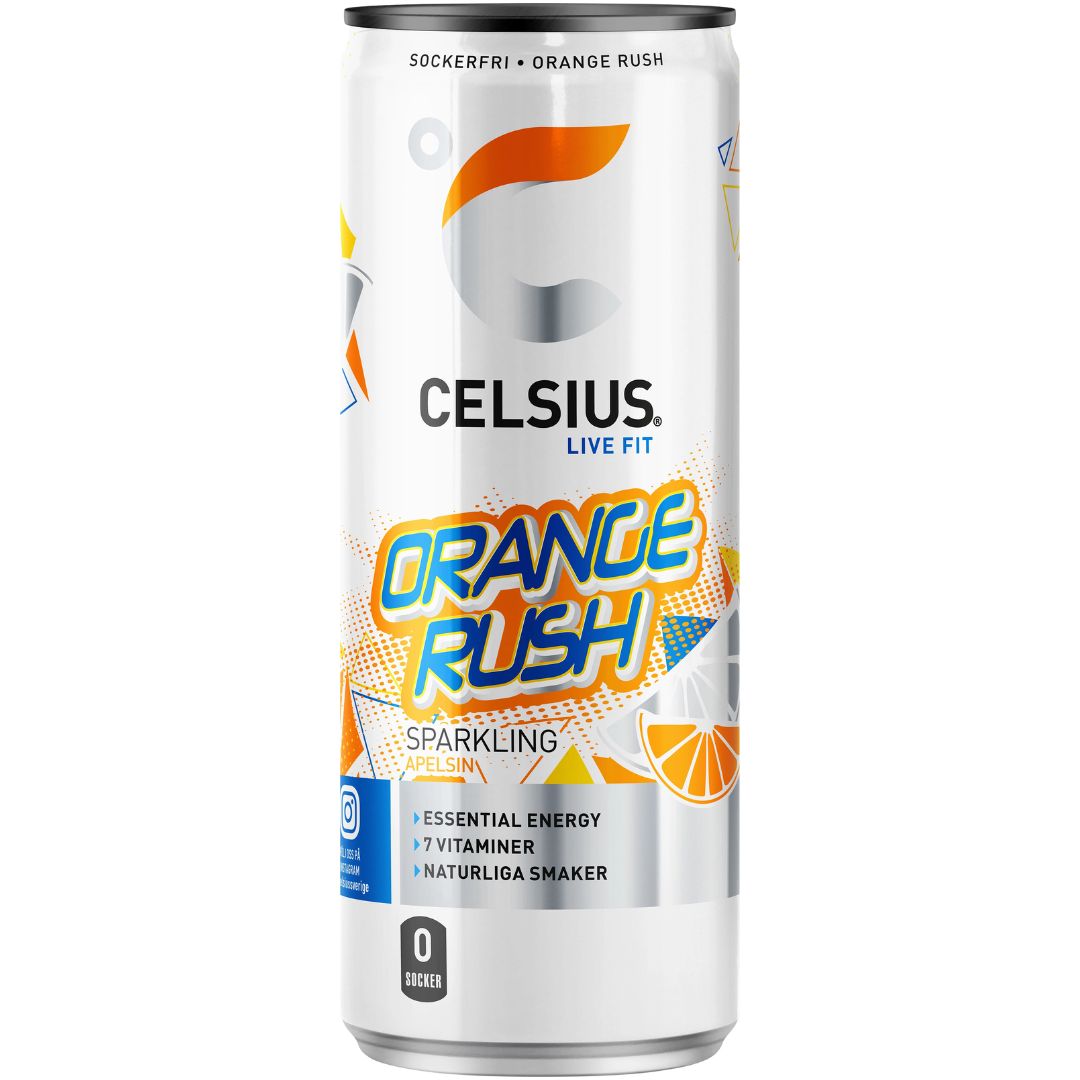 Celsius, 355 ml Orange Rush i gruppen Kosttillskott / Drycker / Energidryck hos Golden Athlete (112232)