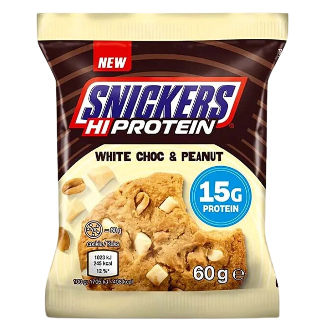 Snickers Hi-protein Cookie White Chocolate & Peanut 60g i gruppen Kosttillskott / Bars / Proteinbars hos Golden Athlete (112287)