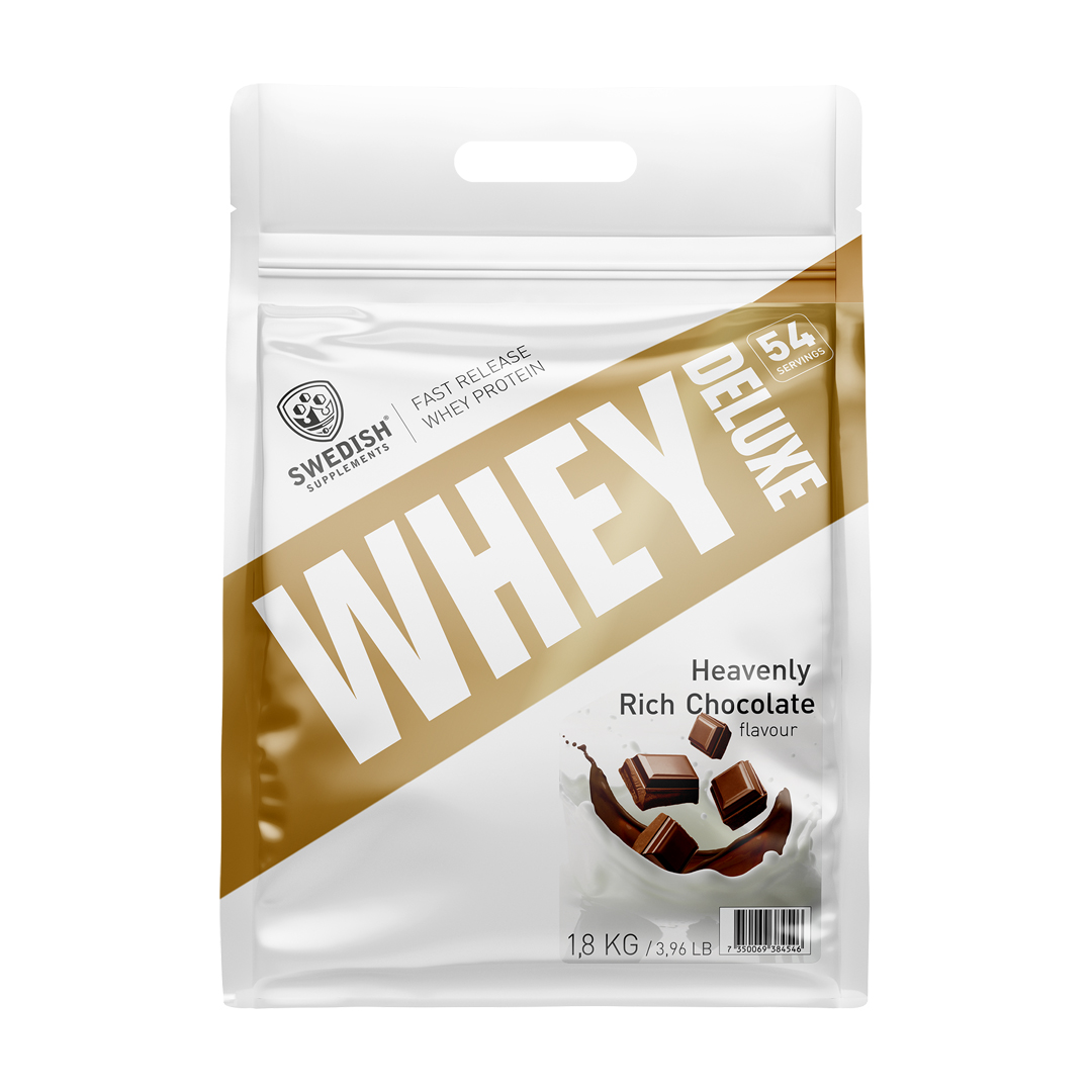 Whey Deluxe - 1800g Heaven rich chocolate i gruppen Kosttillskott / Proteintillskott / Vassleprotein hos Golden Athlete (12343-1)