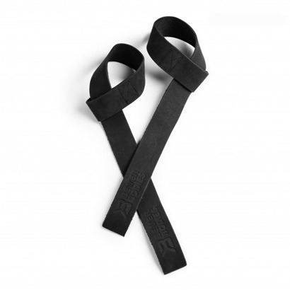 Leather lift. straps, Black, OS i gruppen Träningstillbehör / Dragremmar - Grepp hos Golden Athlete (130374999102)