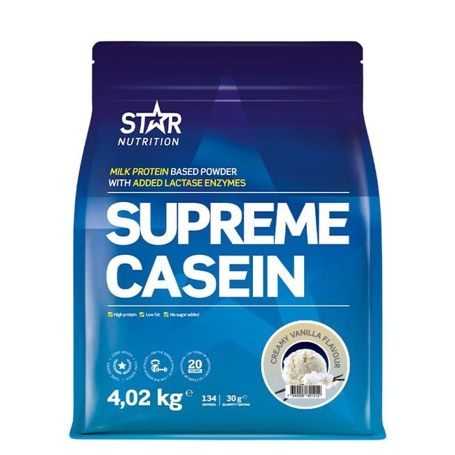 Supreme Kasein, 4 kg , Creamy Vanilla i gruppen Kosttillskott / Proteintillskott / Kaseinprotein hos Golden Athlete (1825028)