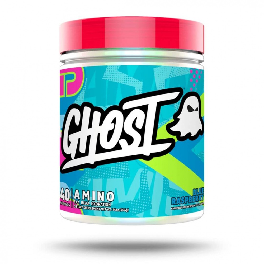 Ghost AMINO V2 Blue Raspberry, 404g i gruppen Kosttillskott / Aminosyror / EAA hos Golden Athlete (2127-1R-BlueRaspb)