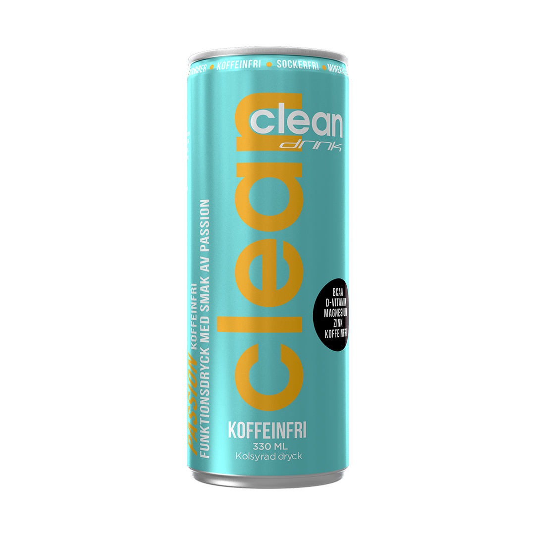 Clean Drink, 330 ml, Passion, koffeinfri i gruppen Kosttillskott / Drycker / Energidryck hos Golden Athlete (23009)