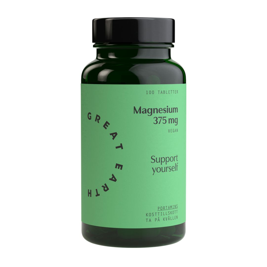 Magnesium 375 mg 100 tabletter i gruppen Kosttillskott / Vitaminer & Mineraler / Mineraler - Antioxidanter hos Golden Athlete (3467)