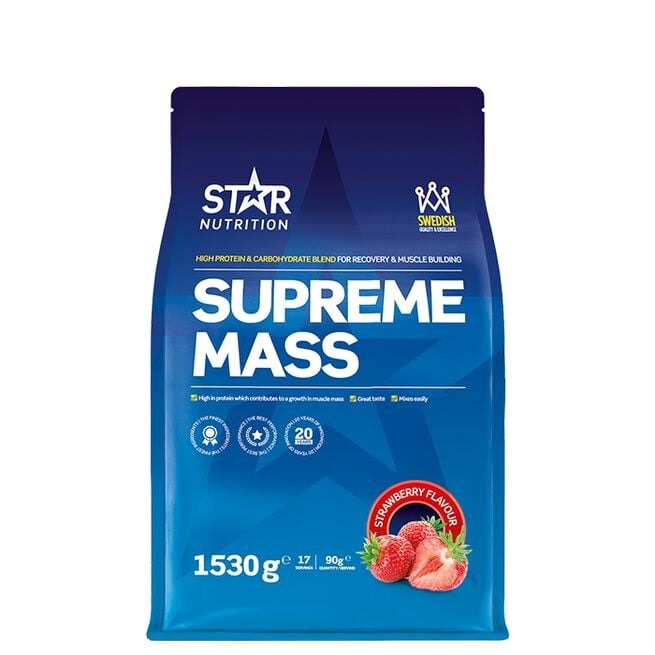 Supreme Mass, 1530 g, Strawberry i gruppen Kosttillskott / Gainers & Återhämtning hos Golden Athlete (561)