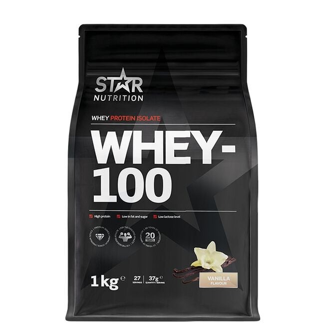 Whey-100, 1kg Vanilla i gruppen Kosttillskott / Proteintillskott / Vassleprotein hos Golden Athlete (577)