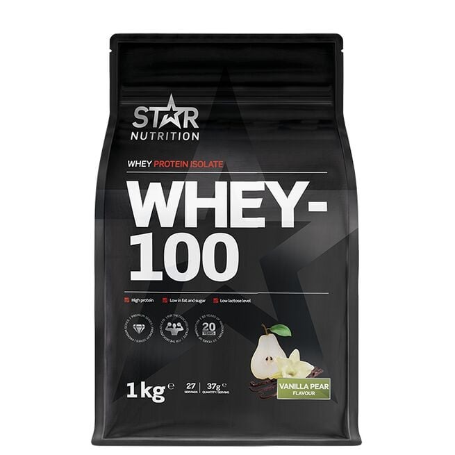 Whey-100, 1kg Vanilla Pear i gruppen Kosttillskott / Proteintillskott / Vassleprotein hos Golden Athlete (5789)