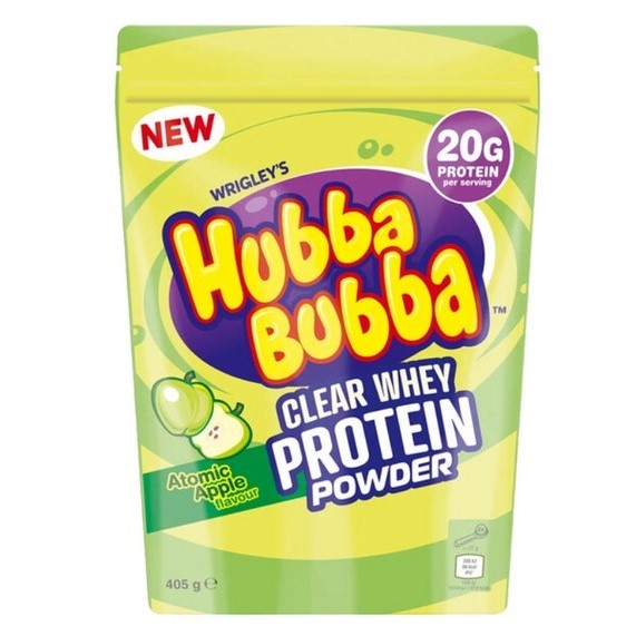 Hubba Bubba Clear Whey 405g, Atomic Apple i gruppen Kosttillskott / Proteintillskott / Vassleprotein hos Golden Athlete / Performance R us (700052-13)