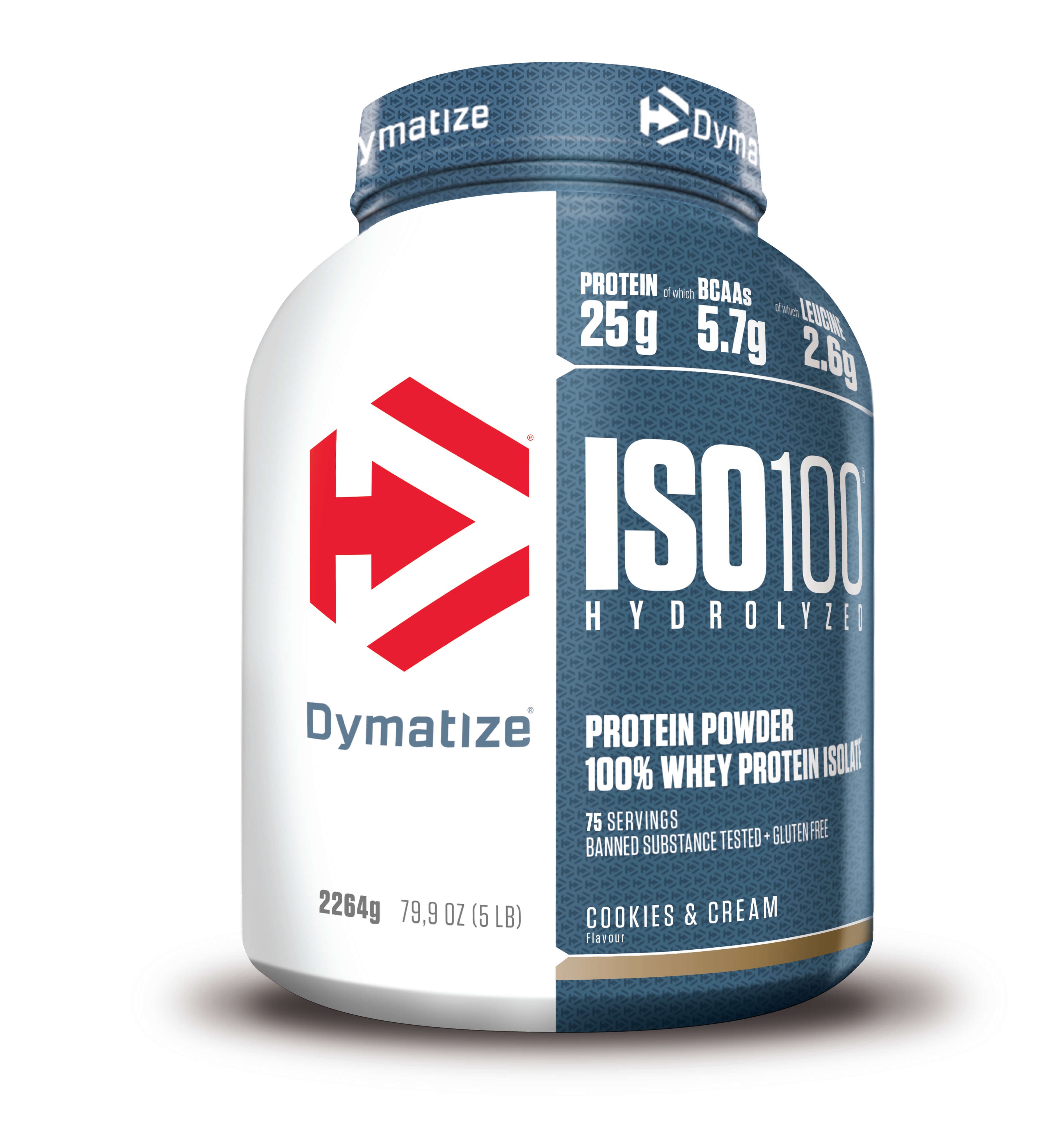 Dymatize Iso 100 Vassleproteinisolat 2,2 kg, Cookies & Cream i gruppen Kosttillskott / Proteintillskott / Vassleprotein hos Golden Athlete (9922-1000)