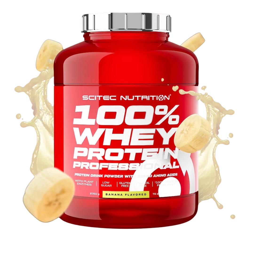 100% Vassleprotein Professional 2350 g, Banana i gruppen Kosttillskott / Proteintillskott / Vassleprotein hos Golden Athlete (9998-0577)