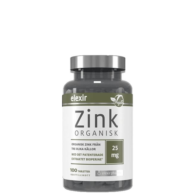 Organisk Zink 25 mg, 100 tabletter i gruppen Kosttillskott / Vitaminer & Mineraler hos Golden Athlete (A1116-94)