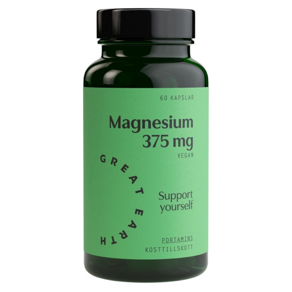 Magnesium 375 mg, 60 caps i gruppen Kosttillskott / Vitaminer & Mineraler / Mineraler / Antioxidanter hos Golden Athlete / Performance R us (A2221-562)