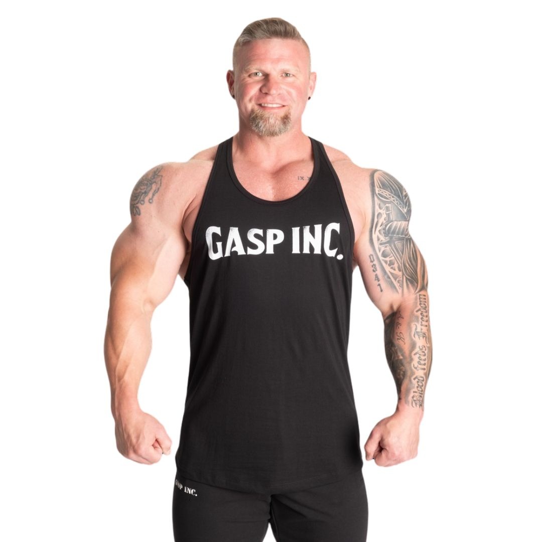 Gasp Essential T-back Black/White i gruppen Kläder / Linnen hos Golden Athlete (G-ESNTBACKBW)