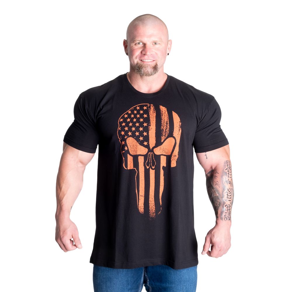 Gasp Skull Tee Black/Flame i gruppen Kläder hos Golden Athlete (G-GASPSKULLTEEBF)