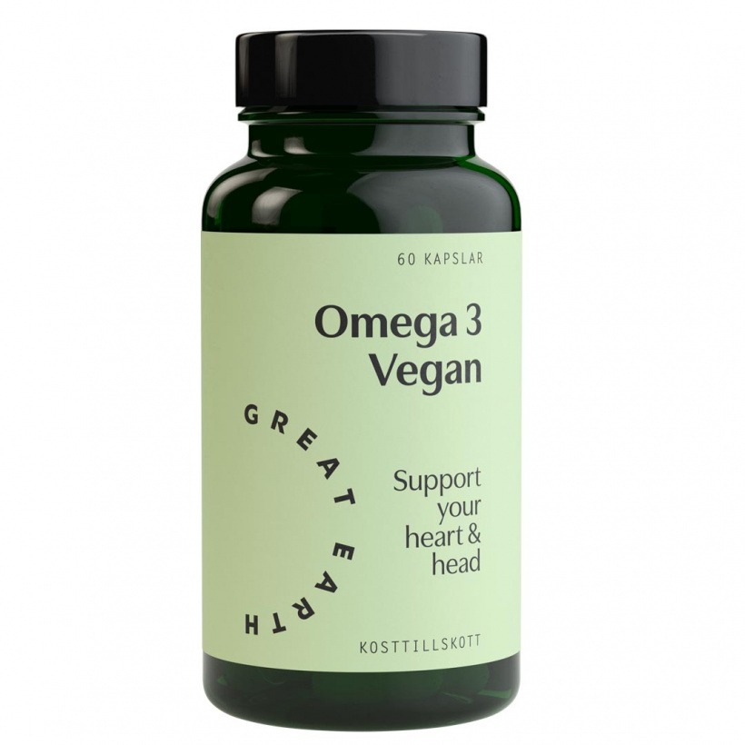 Omega-3 Vegan, 60 kapslar i gruppen Kosttillskott / Fettsyror / Omega-3 hos Golden Athlete / Performance R us (GE-OMEGA3)