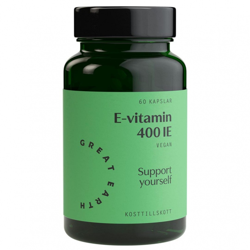 E-Vitamin 400 I.U 60 kap  i gruppen Kosttillskott / Vitaminer & Mineraler / E-Vitamin hos Golden Athlete / Performance R us (GreatE-3755)