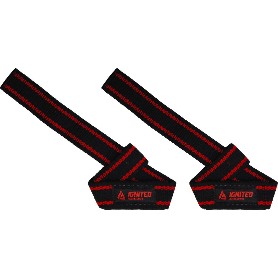 Premium Padded Lifting Straps - Black/Red i gruppen Träningstillbehör / Dragremmar - Grepp hos Golden Athlete (IAPPLSBKRE)