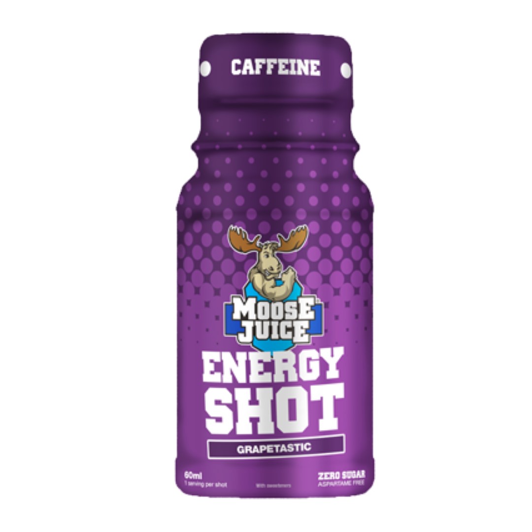 Moose Juice Energy PWO Shot, 60ml Grapetastic i gruppen Kosttillskott / PWO - Prestationshöjande / PWO Shots hos Golden Athlete (MJESG)
