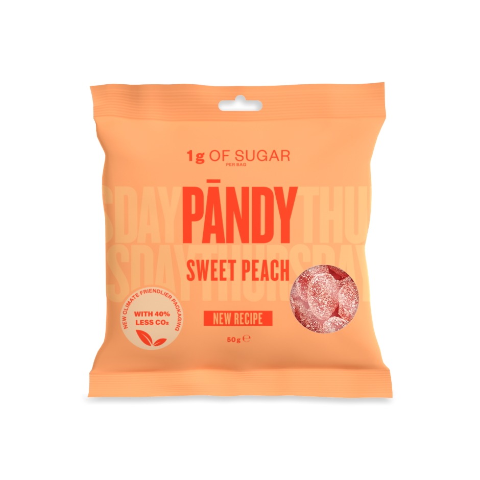 Pändy Candy, 50 g Sweet Peach i gruppen Livsmedel / Snacks hos Golden Athlete (PACSP-001)