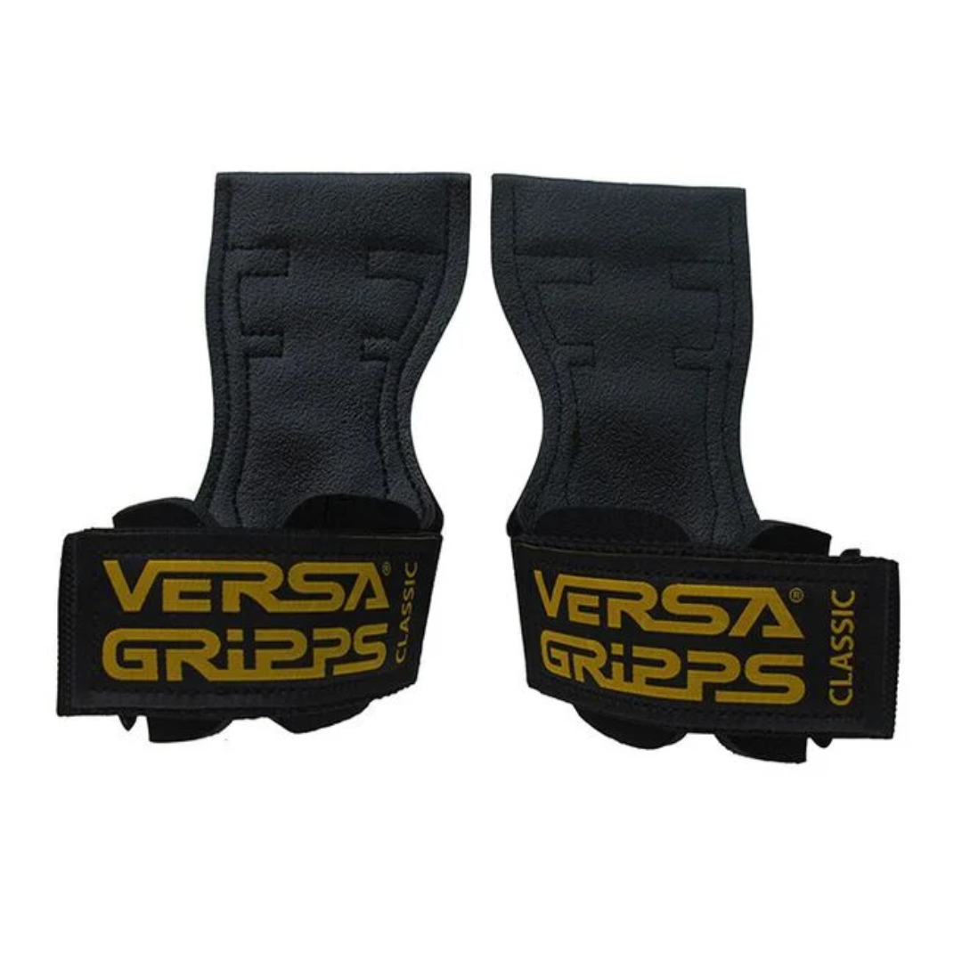 Versa Gripps CLASSIC Authentic, Gold Label L/Regular, Black/Gold i gruppen Träningstillbehör / Grepp / Dragremmar hos Golden Athlete (PGVGCBGL)