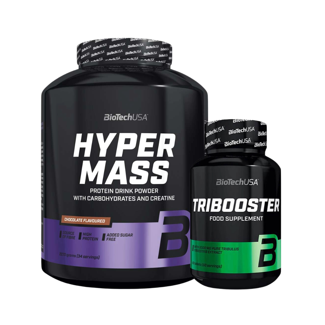 Hyper Mass, 2,3kg + Tribooster 60 caps i gruppen Kosttillskott / Färdiga paket hos Golden Athlete (SETBTHM2TRIB)