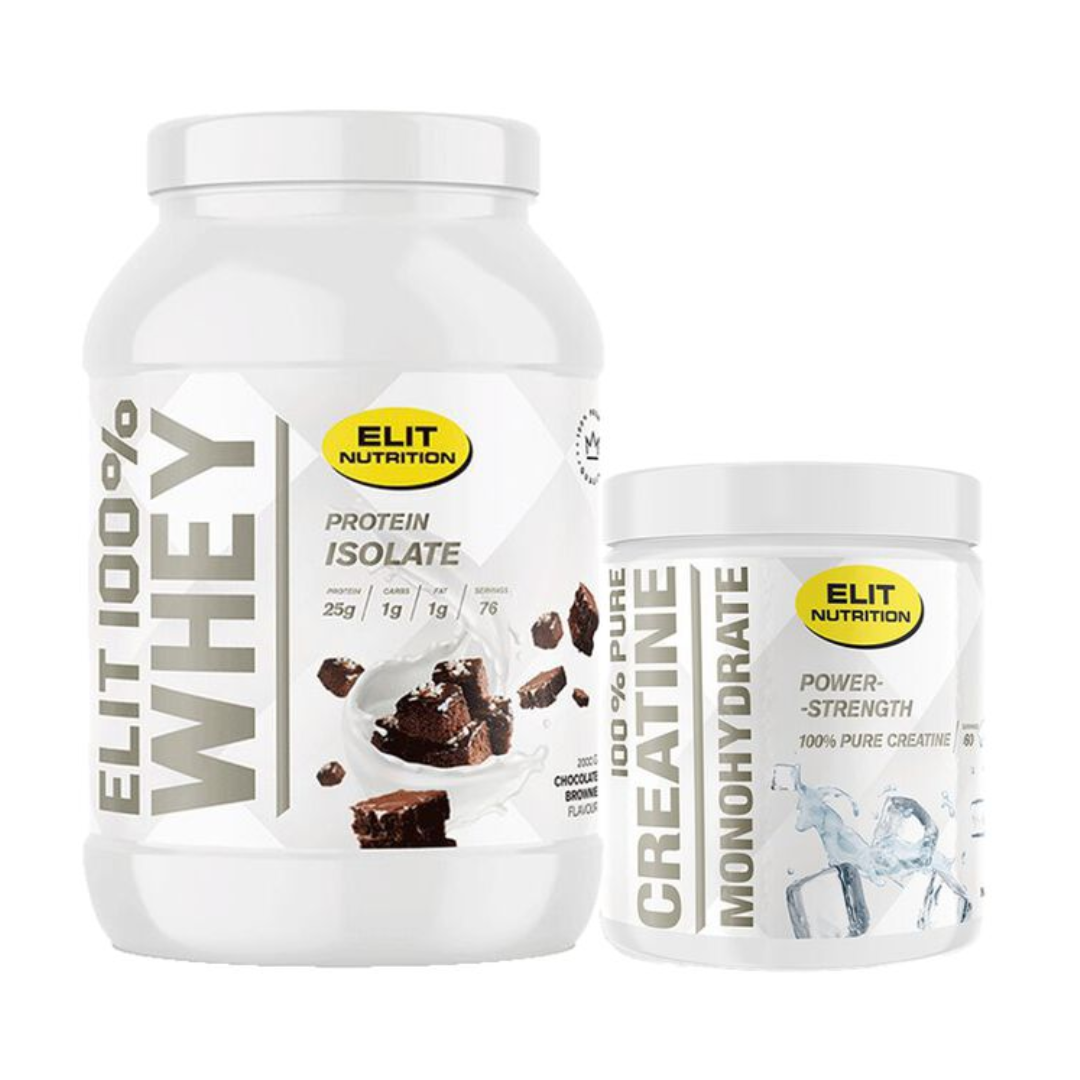 100% Whey, 900g + 100% Pure Creatine monohydrate, 300g i gruppen Kosttillskott / Färdiga paket hos Golden Athlete (SETENWHEYCREA)