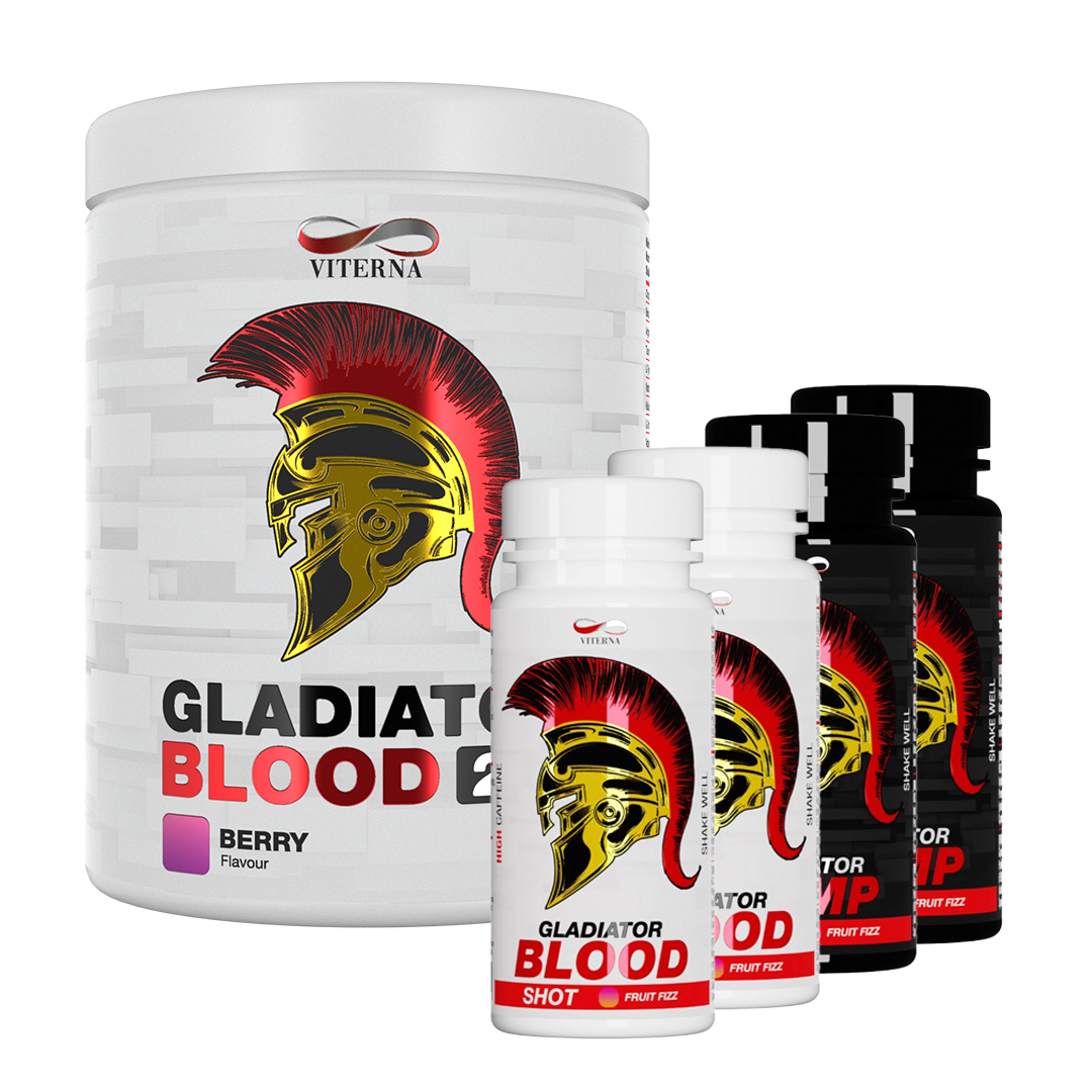 Köp Gladiator Blood 2.0 + Få 4st Viterna shots i gruppen Kosttillskott / PWO / Prestationshöjande / PWO SHOT hos Golden Athlete / Performance R us (SETGBmedSHOT)
