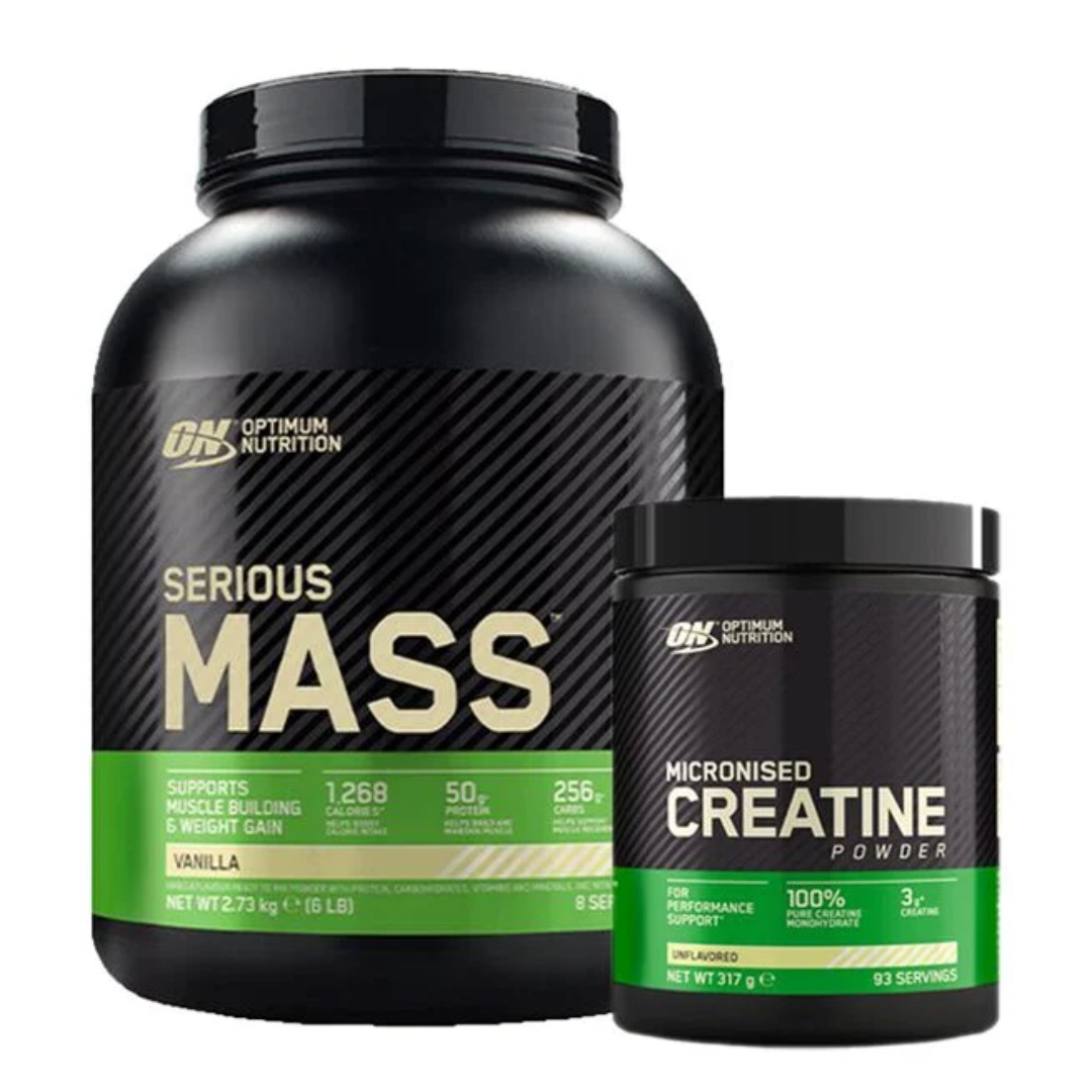 Serious Mass Gainer 2727g + Creatine Powder 300g i gruppen Kosttillskott / Färdiga paket hos Golden Athlete (SETONSRSMASSCREAL)