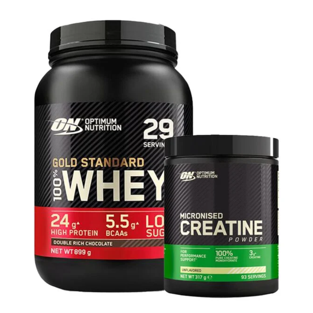 100% Whey Gold Standard Vassleprotein 908g + Creatine Powder 300g i gruppen Kosttillskott / Färdiga paket hos Golden Athlete / Performance R us (SETONWHEYCREAL)