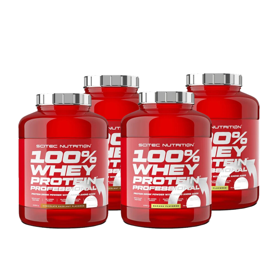 4x 100% Whey Protein Professional, 2350g, MEGABUY i gruppen Kosttillskott / Mix & Match hos Golden Athlete (SETSCITECWHEYPROPROFMB)