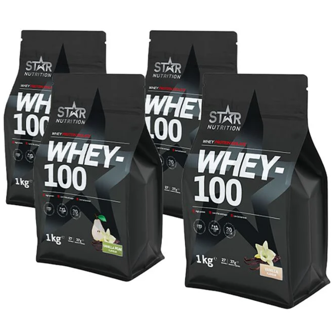 Whey-100 Mix & Match 4x1kg i gruppen Kosttillskott / Mix & Match hos Golden Athlete (SETSNW100MM4)