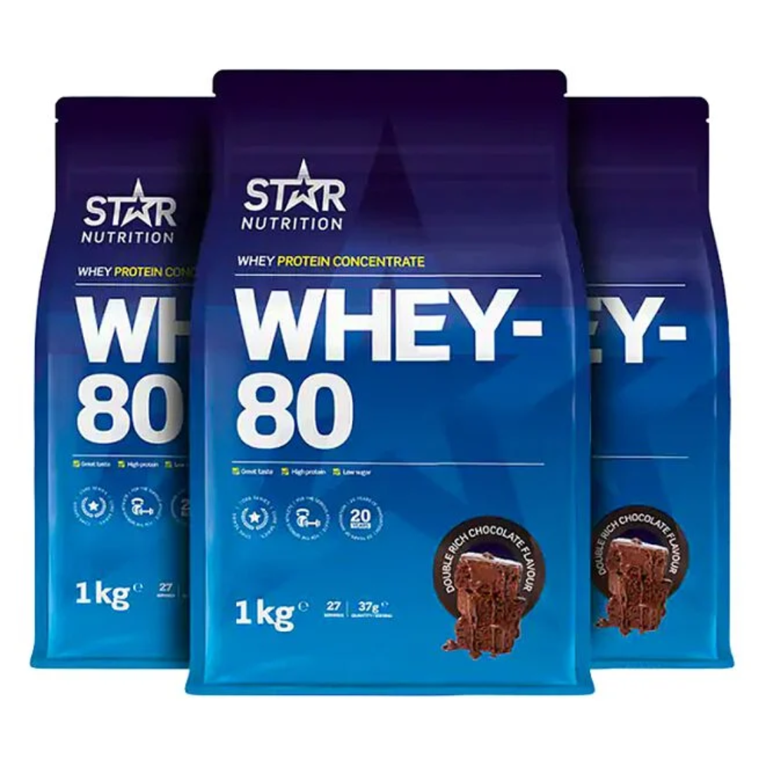 Whey-80 Mix & Match 3x1kg i gruppen Kosttillskott / Mix & Match hos Golden Athlete (SETSNW80MM3)