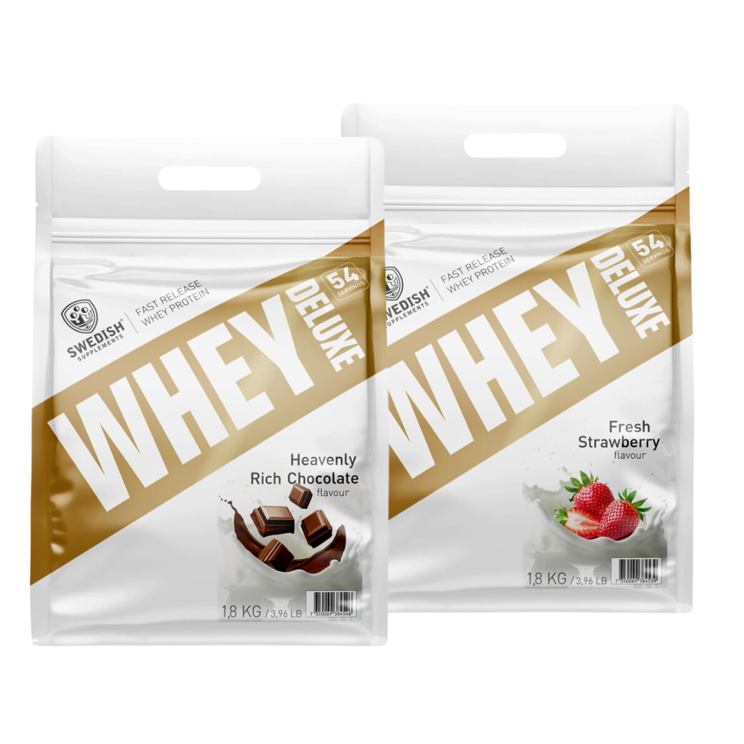 2 x Whey Protein deluxe - 1800g i gruppen Kosttillskott / Mix & Match hos Golden Athlete (SETSSWHEYDELUXE1800G2)