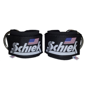 Schiek Ankle Straps (Pair), Black i gruppen Träningstillbehör / Dragremmar - Grepp hos Golden Athlete (Schiek-054)
