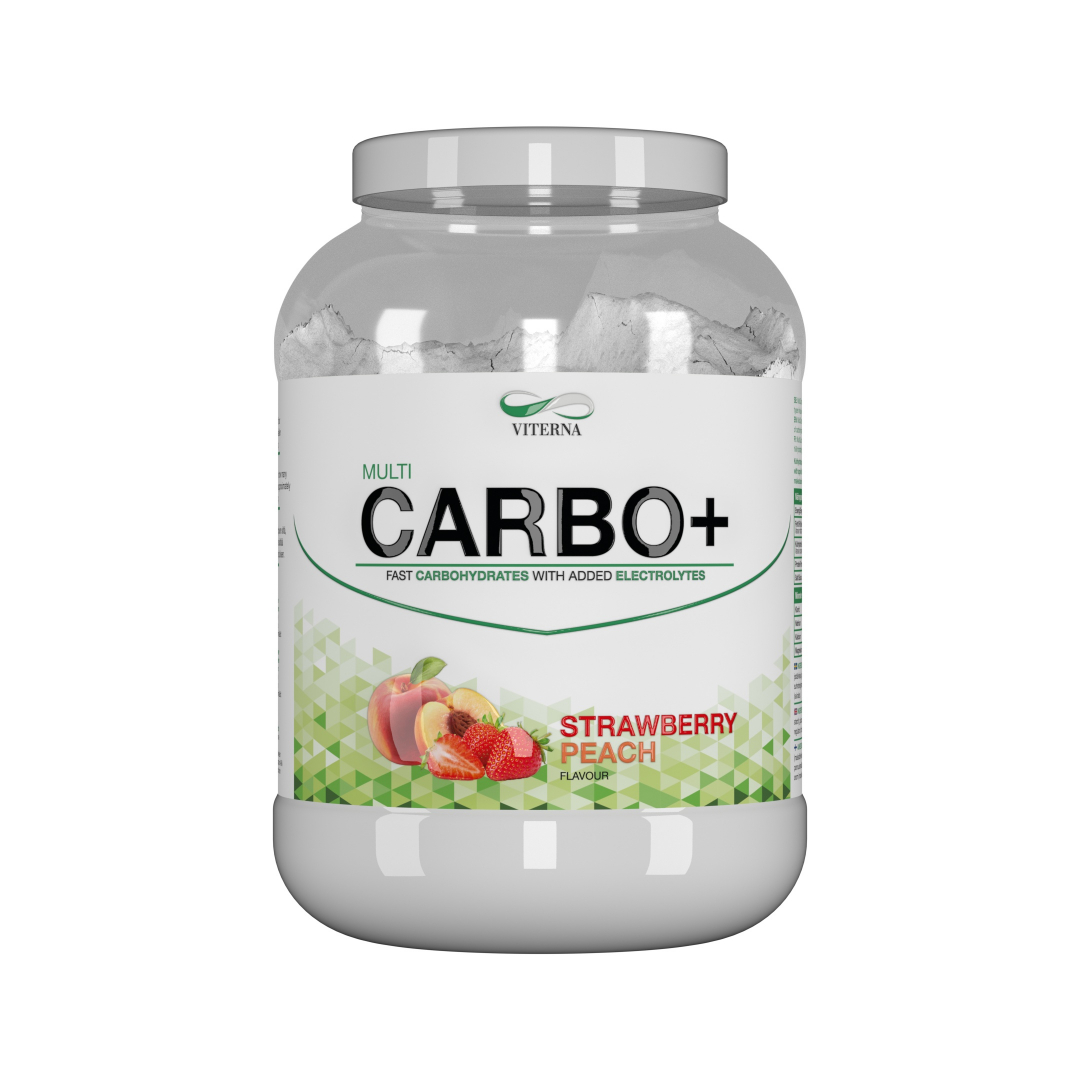 Multi Carbo+ Elektrolyter 900g, Strawberry Peach i gruppen Kosttillskott / Kolhydrater hos Golden Athlete (VIMCP1SP)