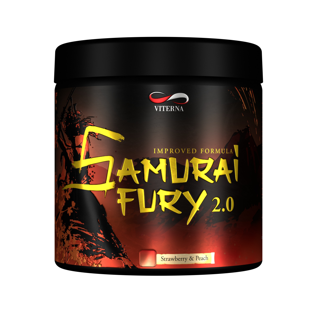 Samurai Fury 2,0 Strawberry Peach i gruppen Kosttillskott / PWO - Prestationshöjande / PWO med koffein hos Golden Athlete (VISF2SP)