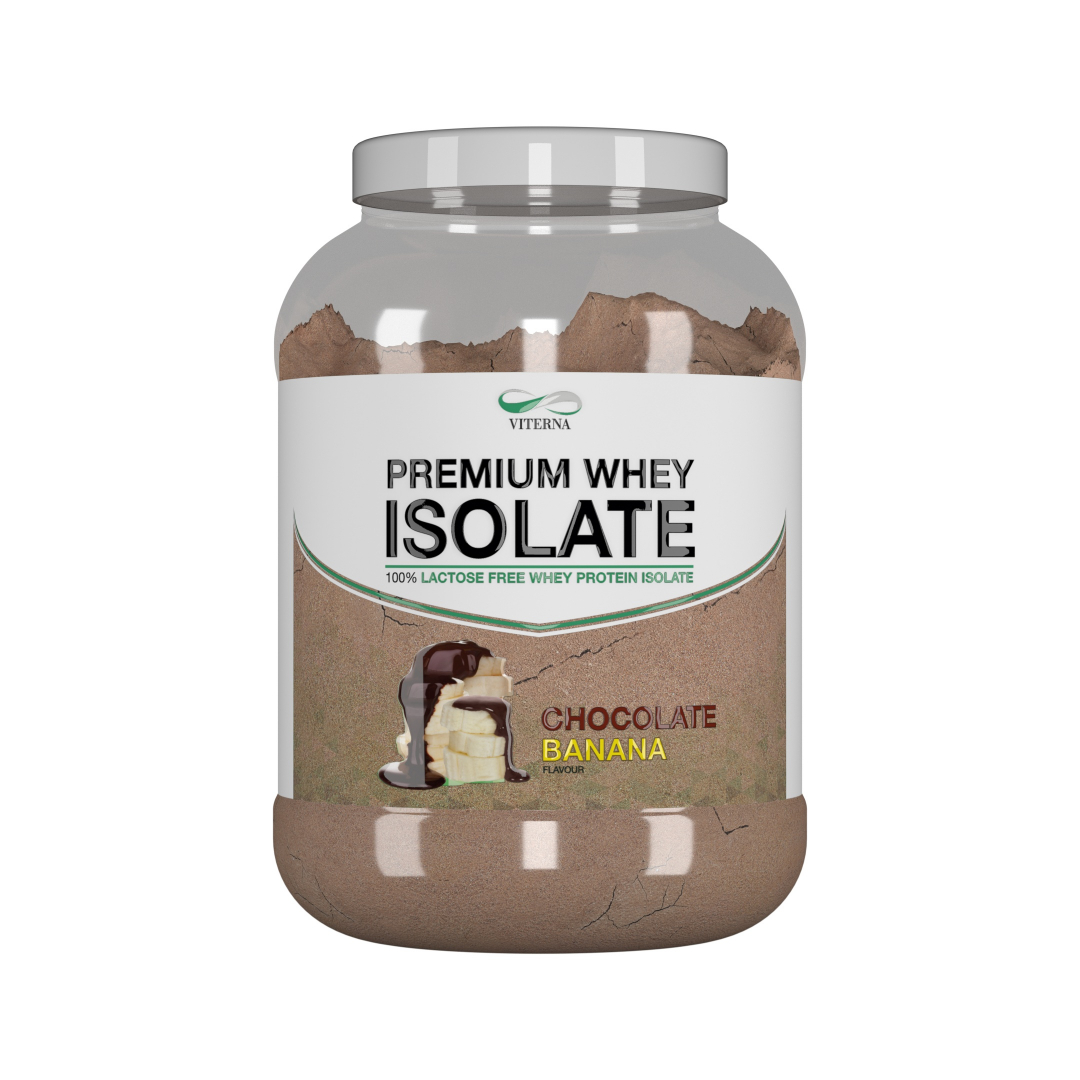 100% Premium Whey Isolate 2kg, Chocolate Banana i gruppen Kosttillskott / Proteintillskott / Vassleprotein hos Golden Athlete (VIW2CB)