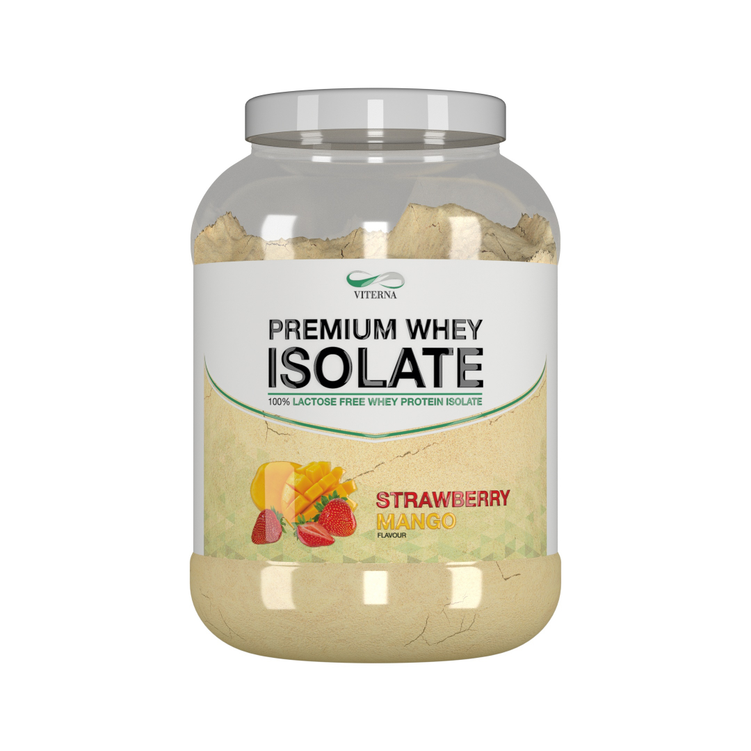 100% Premium Whey Isolate 900 g, Strawberry Mango i gruppen Kosttillskott / Proteintillskott / Vassleprotein / Laktosfritt hos Golden Athlete (VIW9SM)