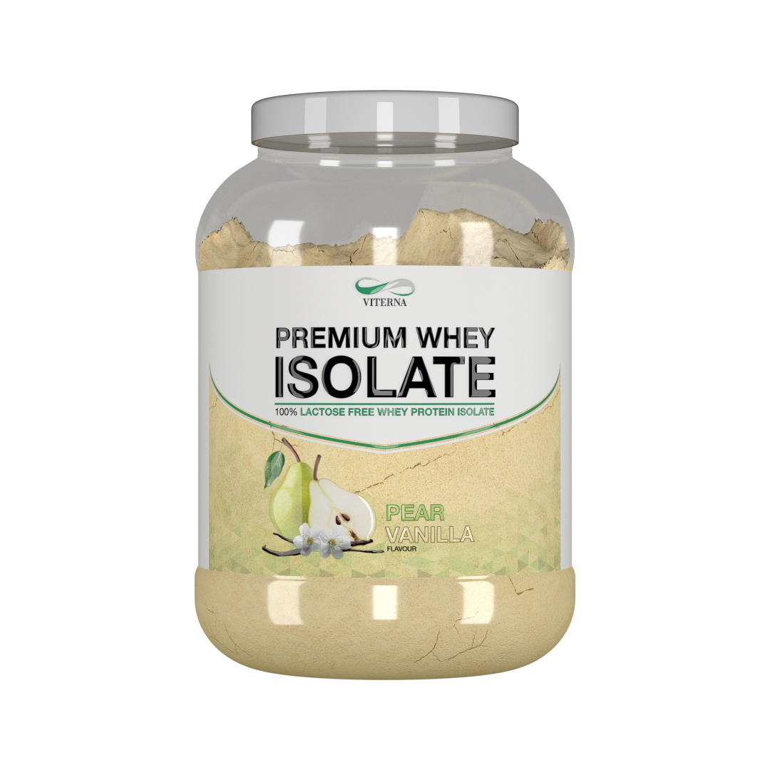 Viterna 100% Premium Whey Isolate Vassleproteinisolat 900 g, Vanilla Pear i gruppen Kosttillskott / Proteintillskott / Vassleprotein / Laktosfritt hos Golden Athlete (VIW9VP)