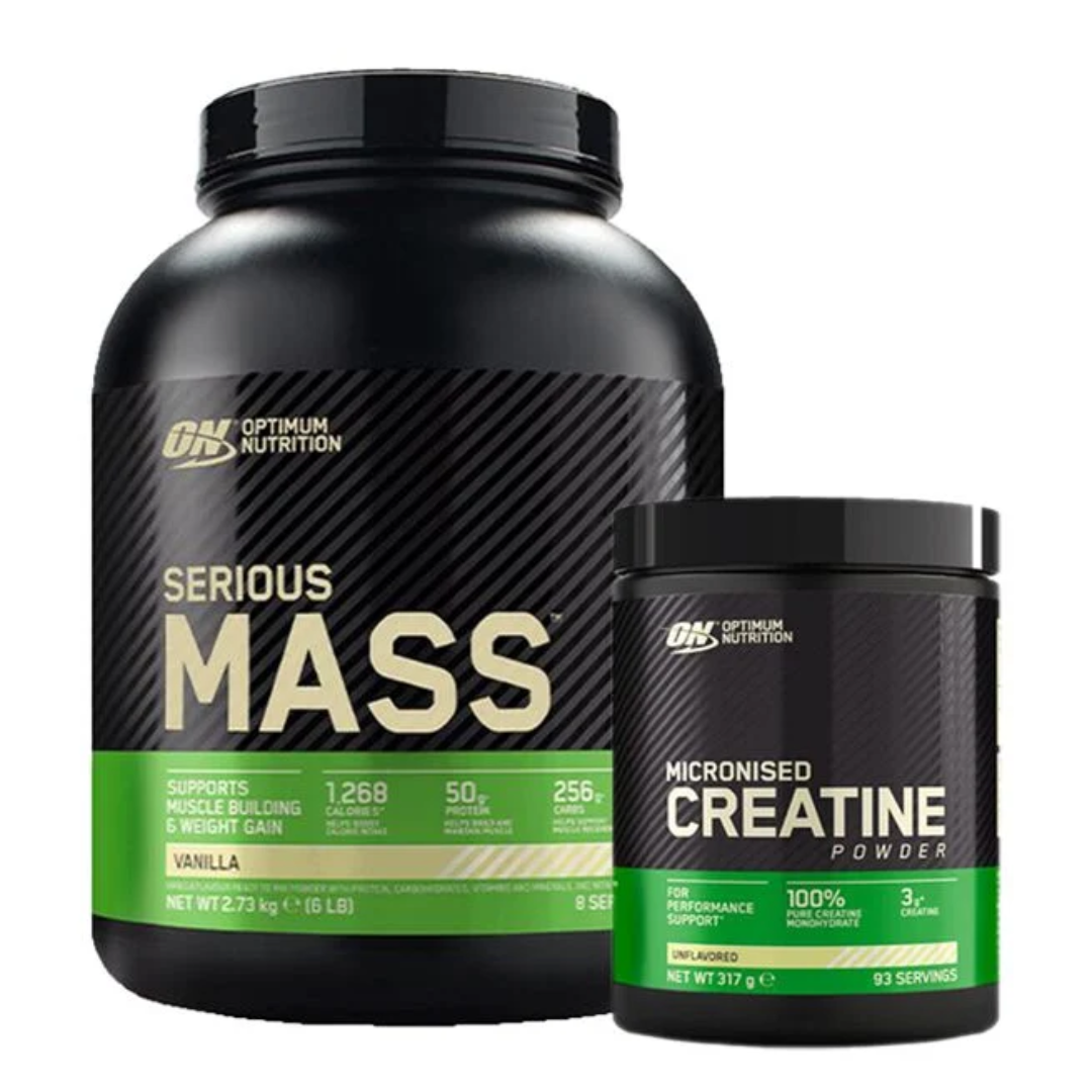 Optimum Nutrition Serious Mass Gainer 2727g + Creatine Powder 300g