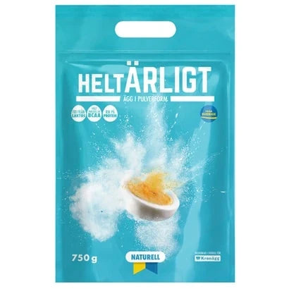 HeltÄrligt Äggpulver 750 g i en turkos påse med ägg- och pulvermotiv för smaken Naturell., bild 3 av 3