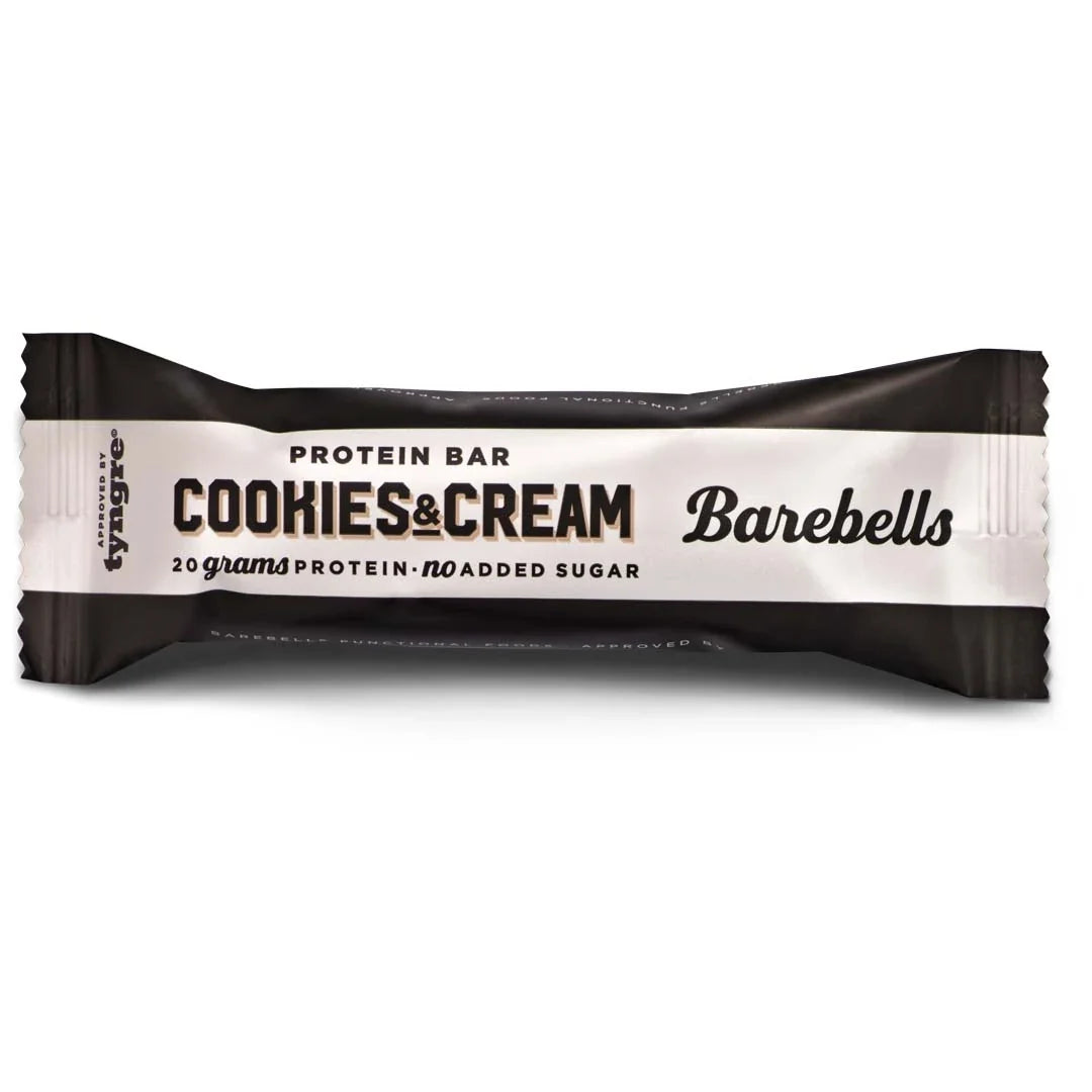 Barebells Soft protein bar 55 g i en svart och vit förpackning för smaken Cookies &amp; Cream., bild 13 av 21