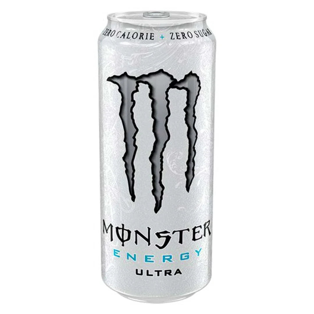 Monster Energy 500 ml i en vit burk med silvriga detaljer för den sockerfria smaken Ultra White., bild 12 av 20