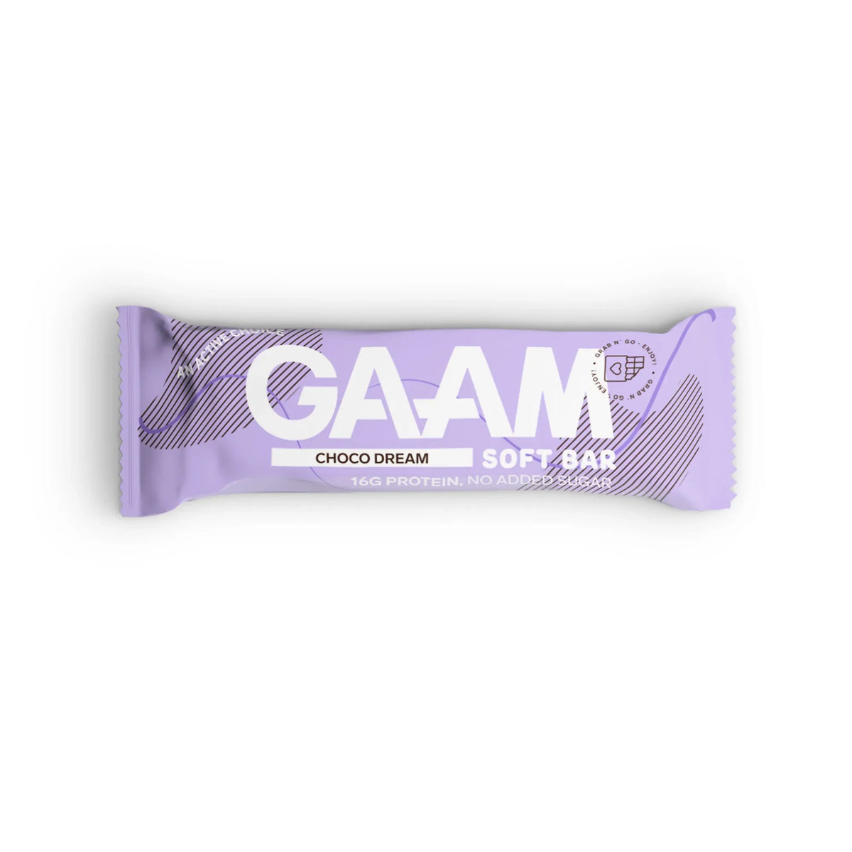 GAAM Protein &amp; Soft bar 45 g i en ljuslila förpackning med smaken Choco Dream., bild 2 av 6