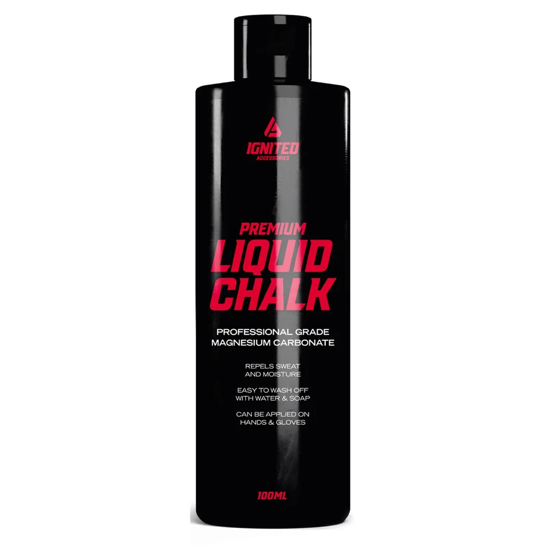 Ignited Liquid Chalk 100 ml flytande krita i en svart flaska med röda och vita detaljer.